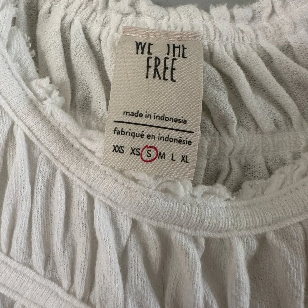 Free people white coconut size small oversized short sleeve shirt - Picture 9 of 10